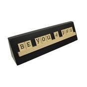 Wholesale - 9x2 BE YOU 4 YOU Print Puzzle Piece Blk Wedge Wood Tabletop, UPC: 651961759003